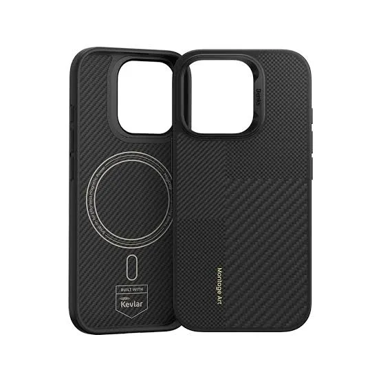 Benks Montage Hybrid ArmorPro Apple iPhone 16 Plus M-Safe Şarjlı Karbon Fiber Kevlar Kılıf