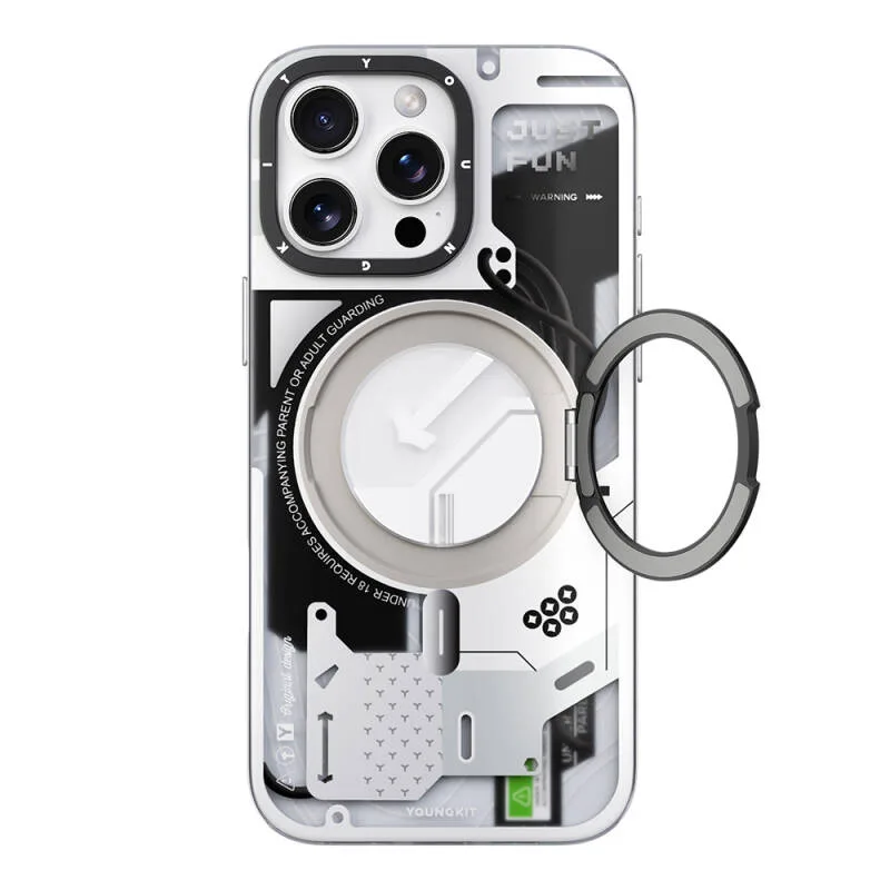 Youngkit Starship Serisi Apple iPhone 16 Pro Max MagSafe Şarj Özellikli 360° Standlı Kılıf