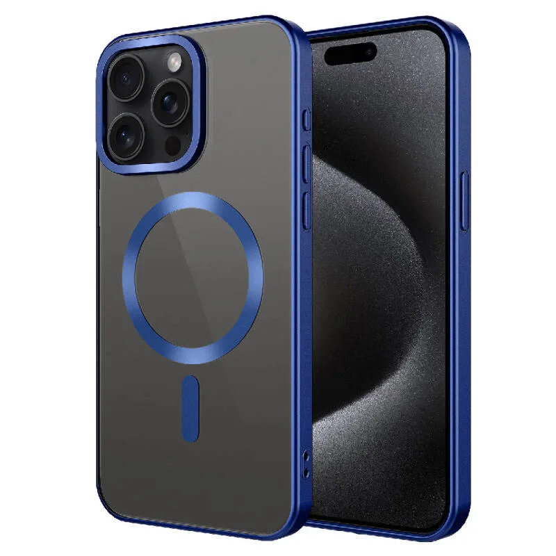 Zore Apple iPhone 15 Pro Max Mat Setro M-Safe Wireless Şarj Özellikli Kılıf