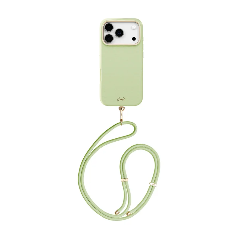 Uniq Coehl Mirelle Apple iPhone 17 Pro M-Safe Şarj Özellikli Askı İpli Kılıf Yeşill