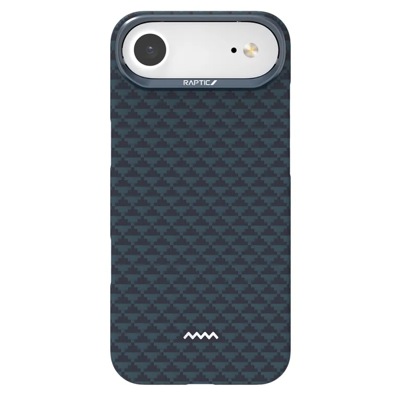 Raptic Aramid Skin Origin Apple iPhone 17 Air M-Safe Şarj Özellikli Karbon Kılıf Lacivert