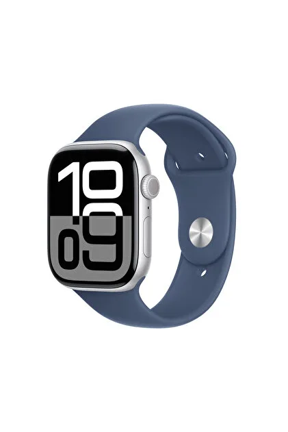 Apple Watch Series 10 GPS 46mm Gümüş Alüminyum Kasa Kot Mavisi Spor Kordon Akıllı Saat