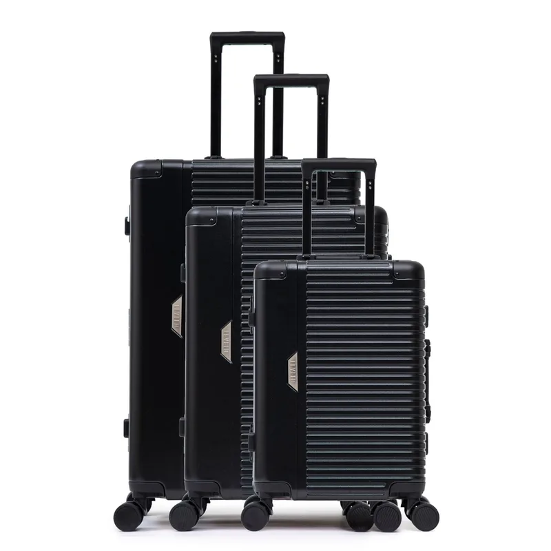 Levelo 3PCS Set LVLTRVLOLUGMBK Çanta Black