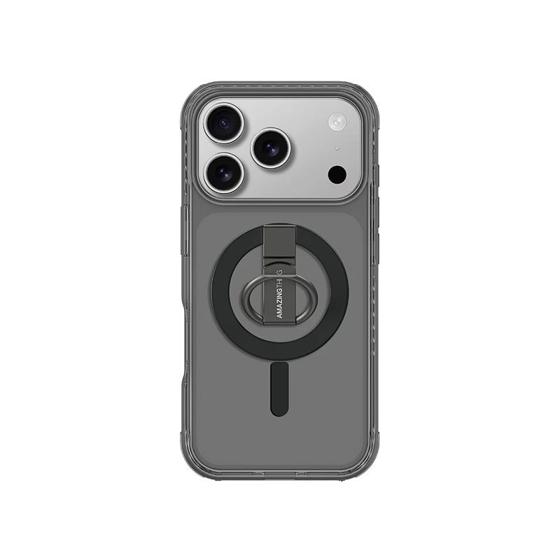 AmazingThing Titan Pro Grip Ring Set Apple iPhone 17 Pro Siyah Kılıf