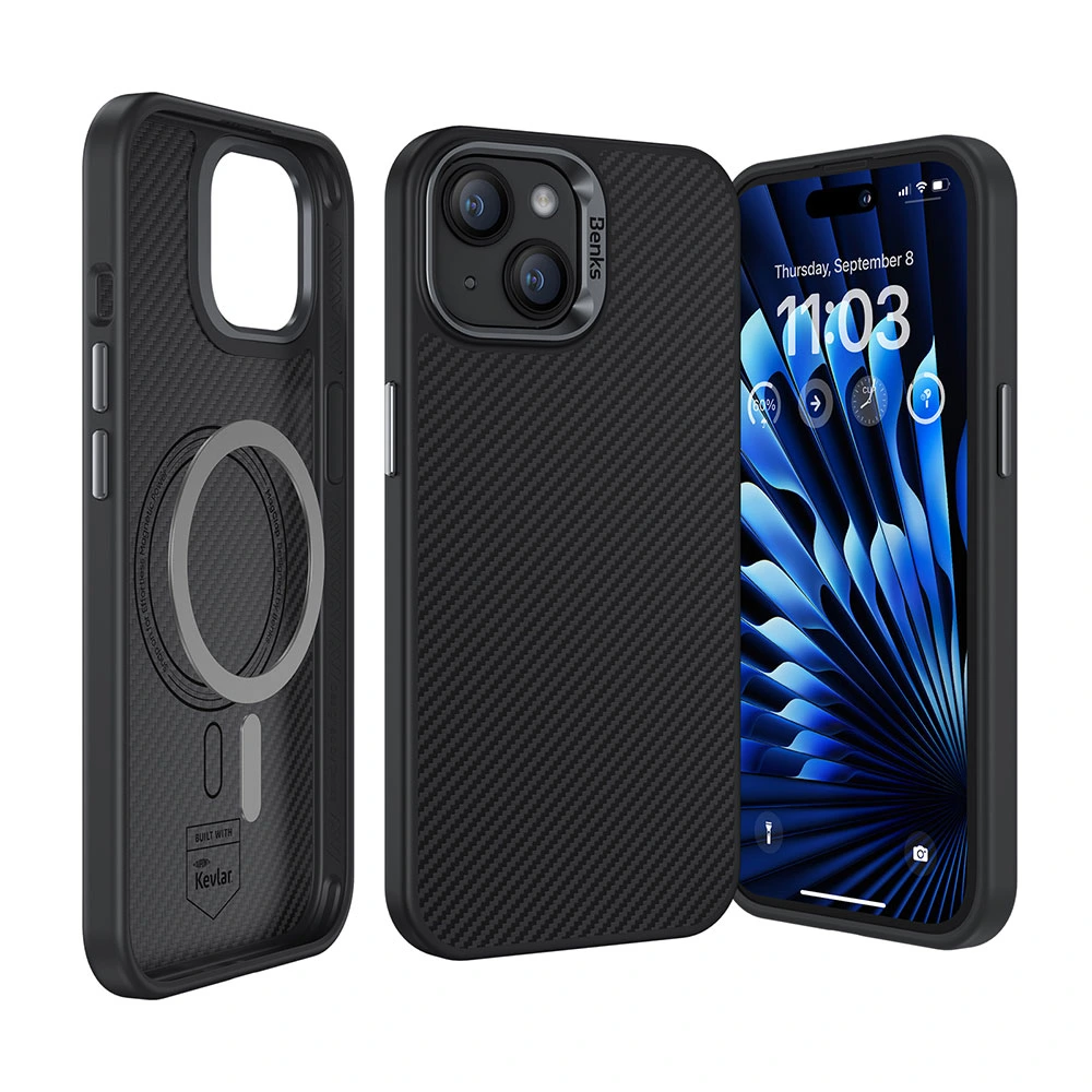 Benks Hybrid Magnetic Armor Pro Kevlar Case 600D iP 15 Plus