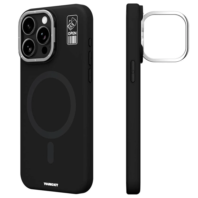 Youngkit Bitty Cream Apple iPhone 15 Pro Max Siyah Kılıf