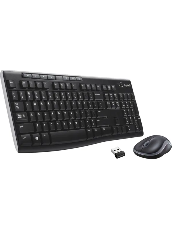 LOGITECH MK270 Kablosuz USB Alıcılı Türkçe Q Klavye Mouse Seti Siyah
