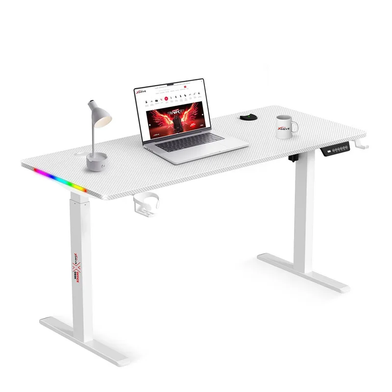 XDrive Rüzgar Yükseklik Ayarlı Rgb Oyuncu & Çalışma Masası Beyaz ( 140x60 )