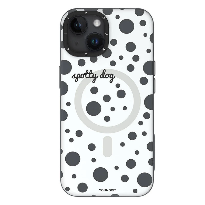 Youngkit BDCX003 Spots Magnet Apple iPhone 15 Beyaz Kılıf