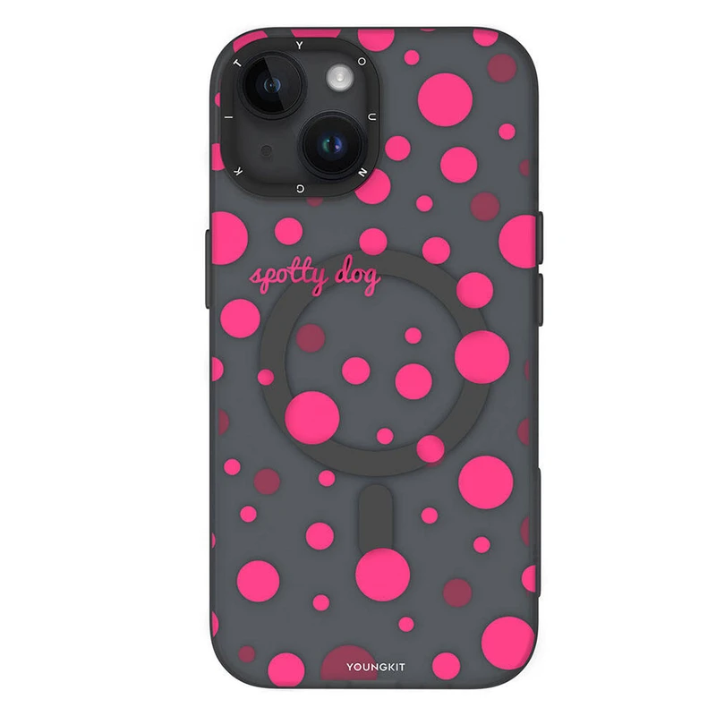 Youngkit BDCX003 Spots Magnet Apple iPhone 15 Gri Kılıf