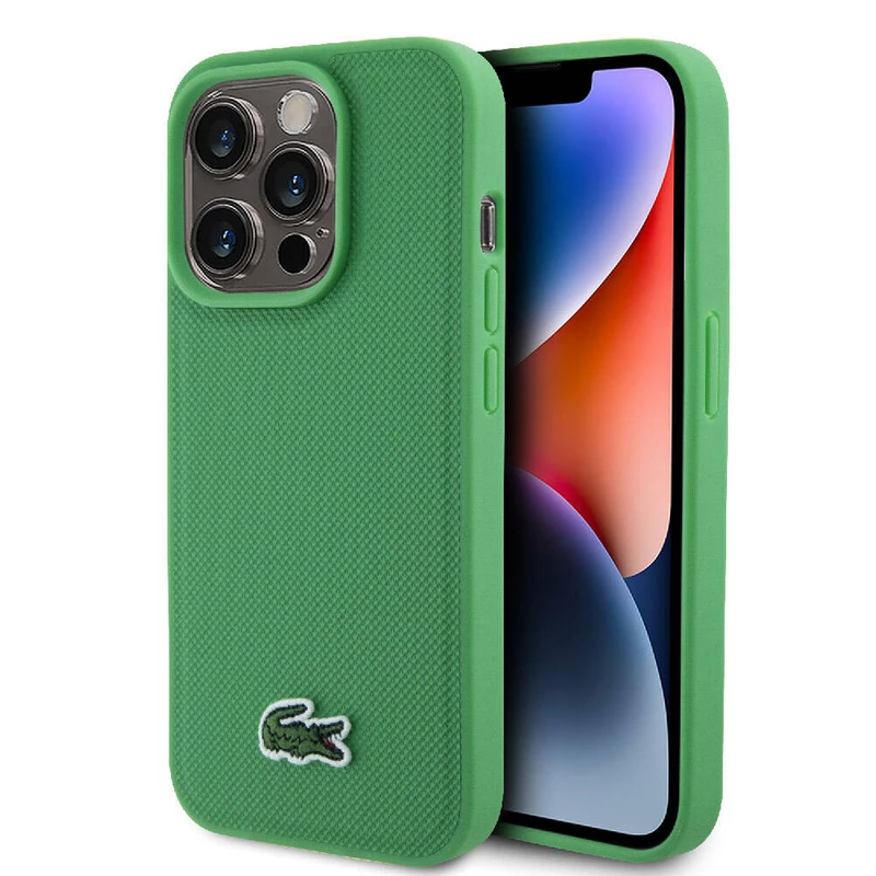 Lacoste MagSafe Iconic Petit Pique Dokuma Logolu Apple iPhone 15 Pro Max Lacivert Kılıf