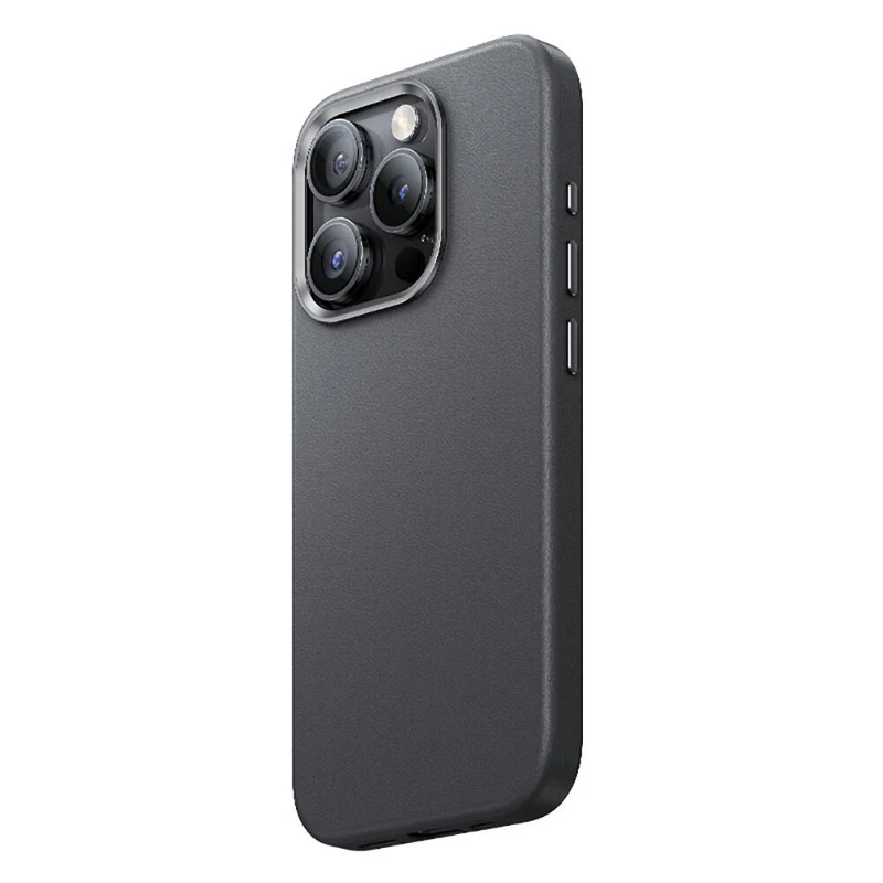 Benks Magnetic PU Deri Apple iPhone 15 Pro Max Gri Beyaz Kılıf