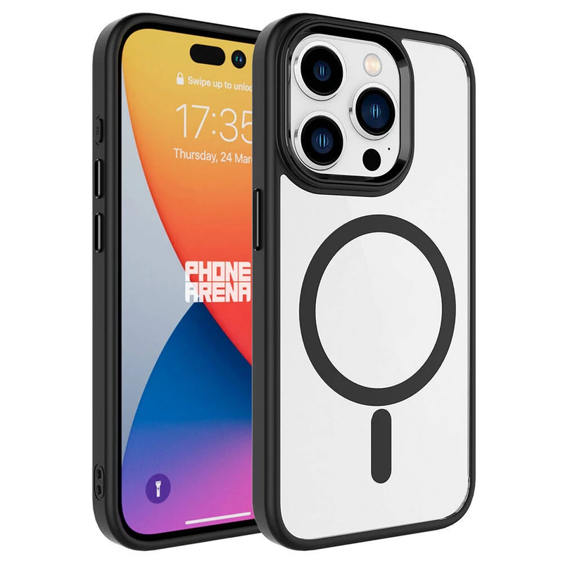 Zore Apple iPhone 15 Pro Krom MagSafe Siyah Sert Kılıf