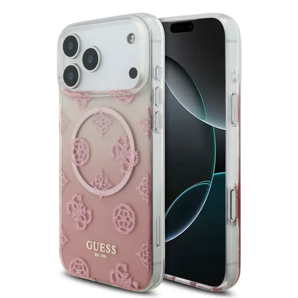 GUESS HC MAGSAFE PC TPU W/ PEONY PINK IP17 PRO MAX