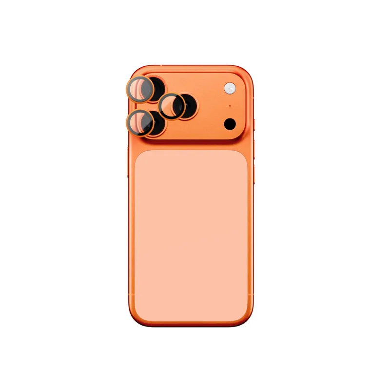 Apple iPhone 17 Pro / 17 Pro Max Amazingthing Titan Safir Kamera Lens Koruyucu + Kolay Uygulama Aparatlı Turuncu