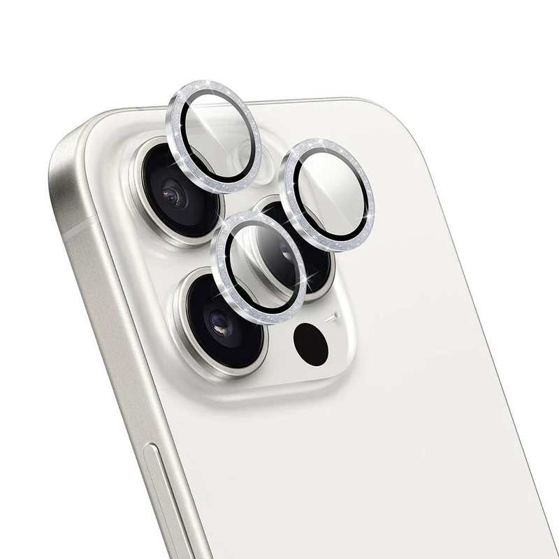 Wiwu LG-006 Diamond Lens Guard Apple iPhone 16 Pro / 16 Pro Max Gümüş Kamera Lens Koruyucu