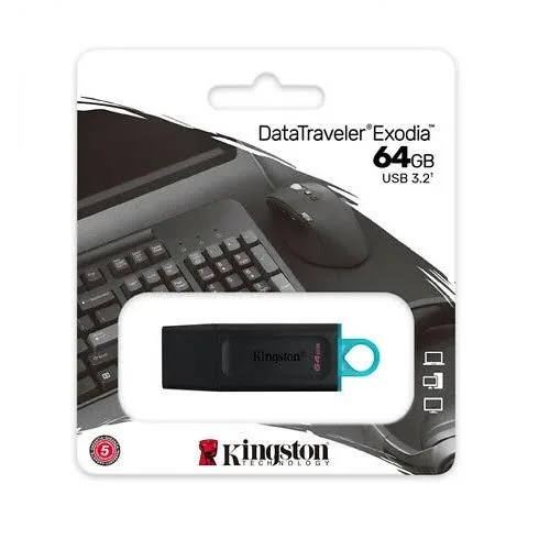 Kingston DataTraveler Exodia 64GB USB 3.2 Flash Bellek