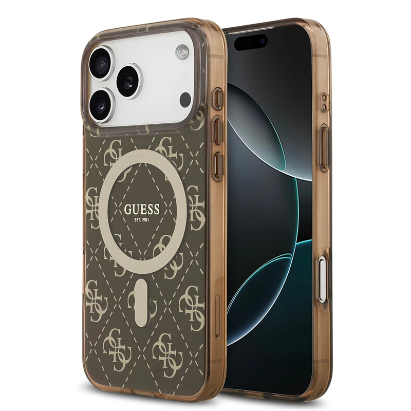 Guess Apple iPhone 17 Pro Max MagSafe IML 4G Background Pembe Kılıf
