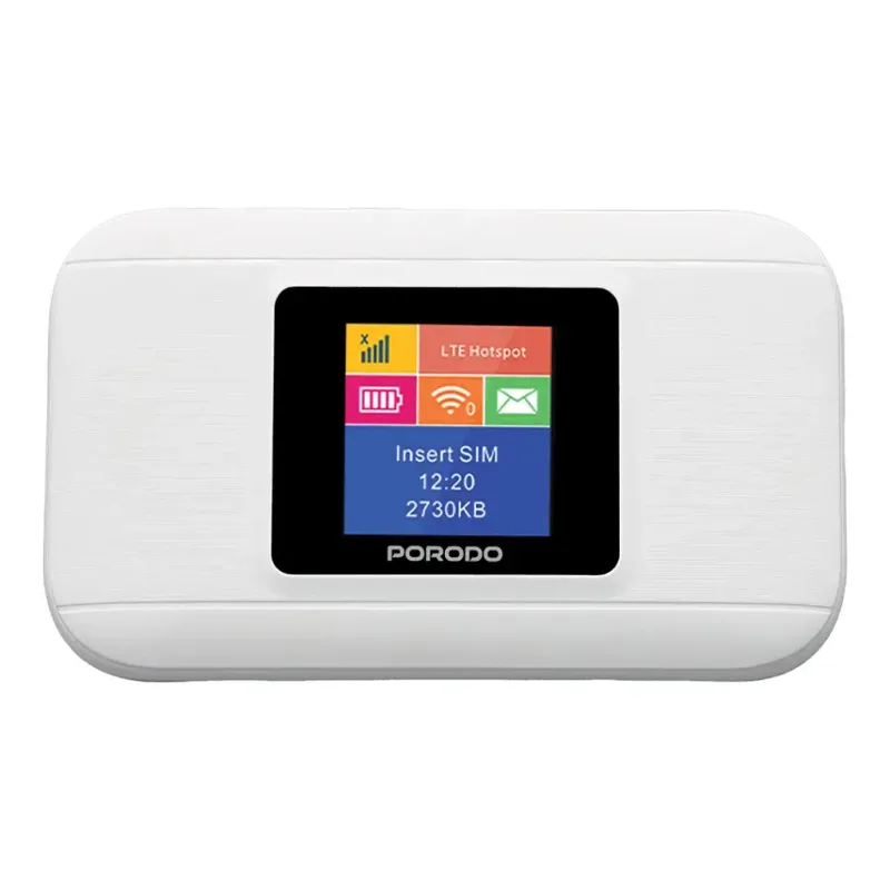 Porodo Nexfi 3000mAh 4g LTE Portable WiFi Router Multi-User Connection - White