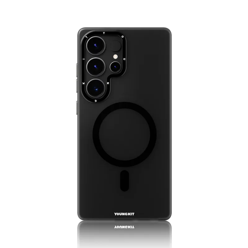 Galaxy S25 Ultra Kılıf M-safe Şarj Özellikli Youngkit Hidden Sand Serisi Kapak Black