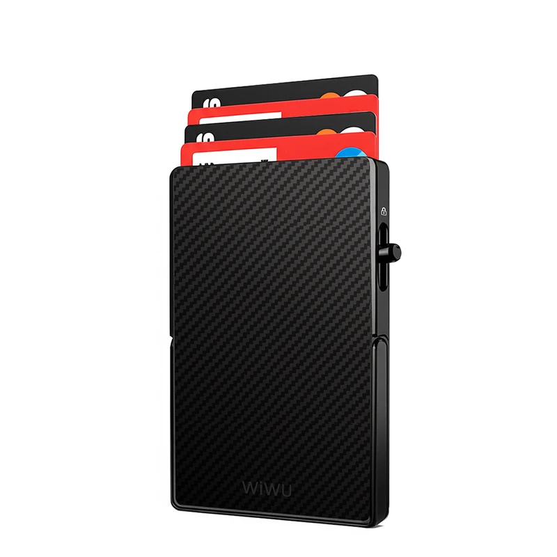 Wiwu MW-007 Warriors Pop-Up Buton Tasarımlı Manyetik Aramid Fiber Metal Standlı Siyah Kartlık