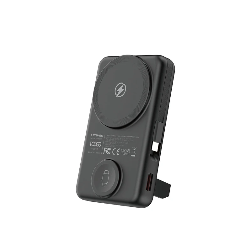 Lenyes PW1003D 22.5W Dijital LED Ekranlı Akıllı Saat Kablosuz Şarjlı Standlı 10000mAh Powerbank