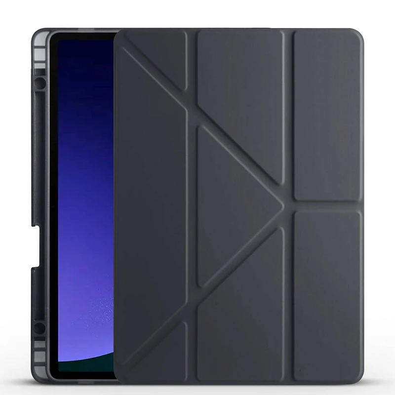 Zore Tri Folding Kalem Bölmeli Standlı Samsung Galaxy Tab Kılıf